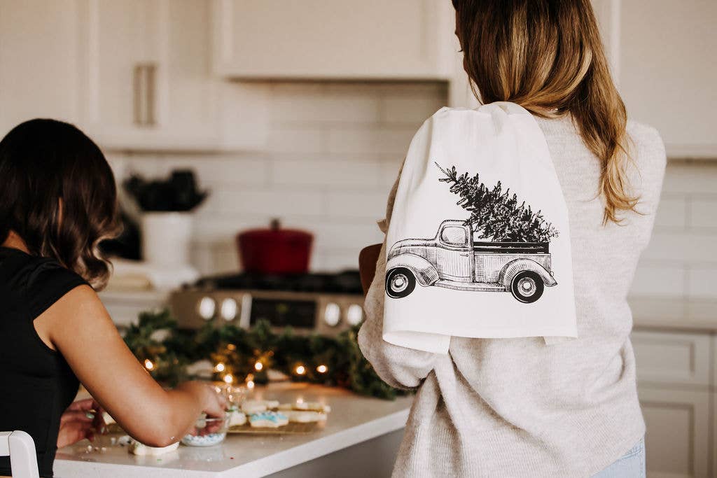 Kitchen Towel / Christmas Tree Truck / Kitchen Tea Towel
