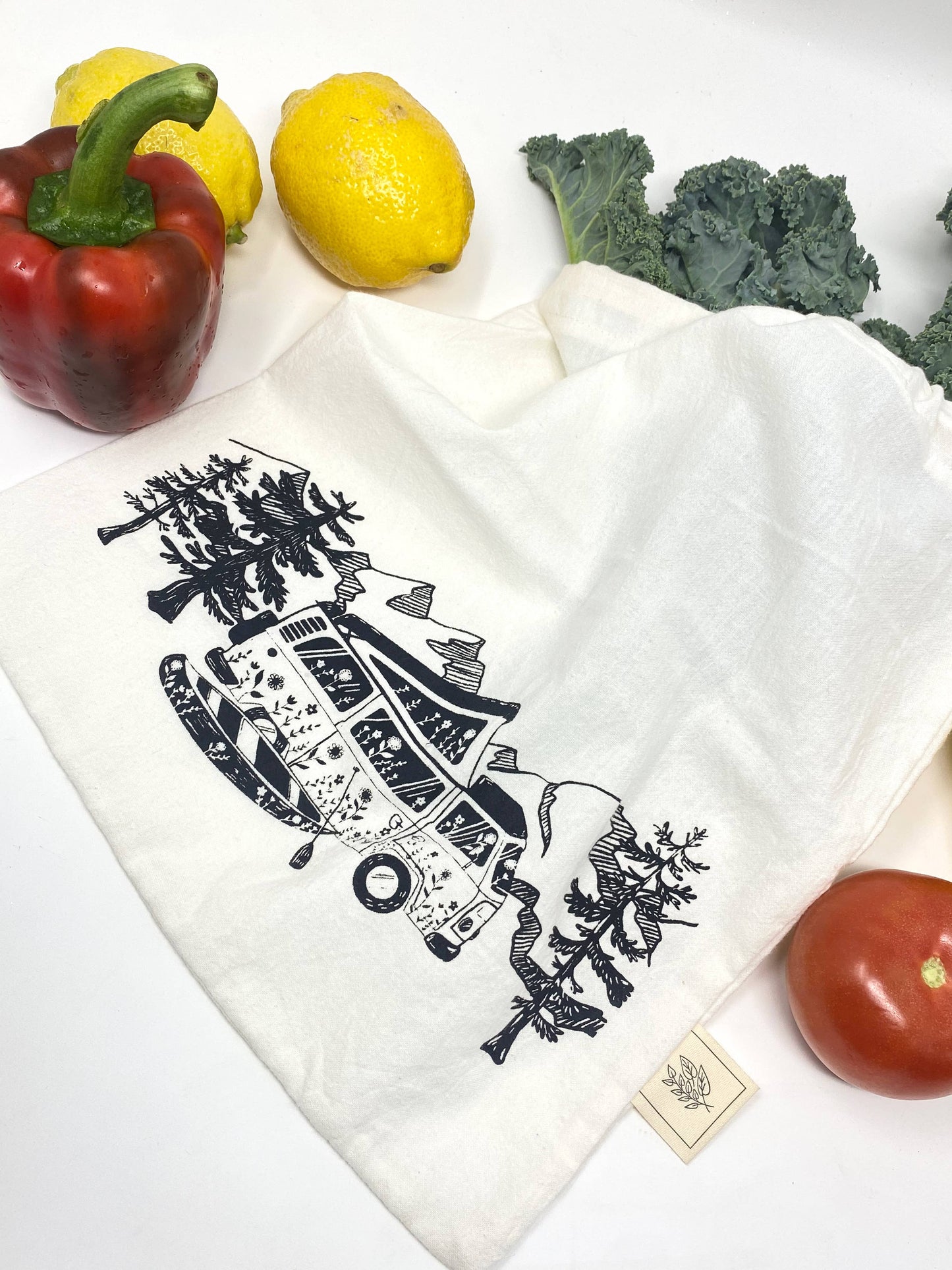 Reusable bag / Reusable Produce bag with Camper van