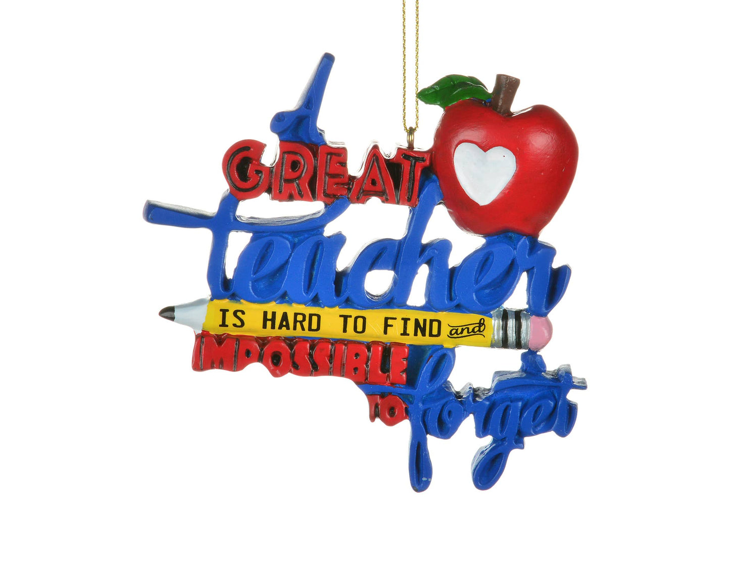 4" Red & Blue Great Teacher Ornament