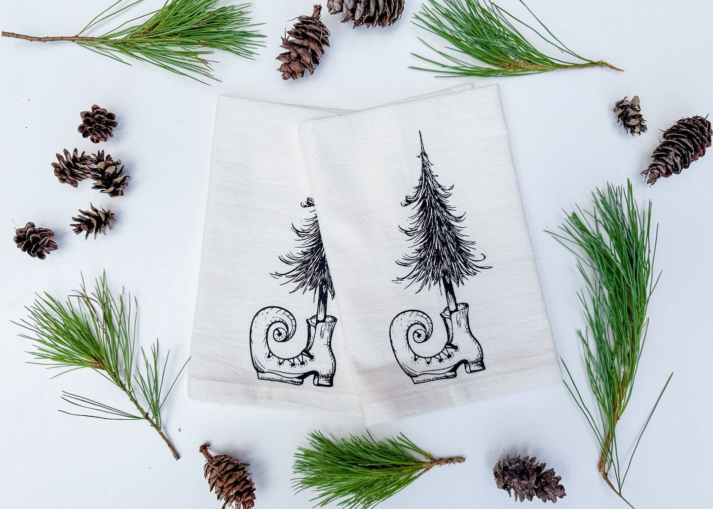 Reusable Napkins/Elf Shoe & Tree/Holiday/Cloth Napkins