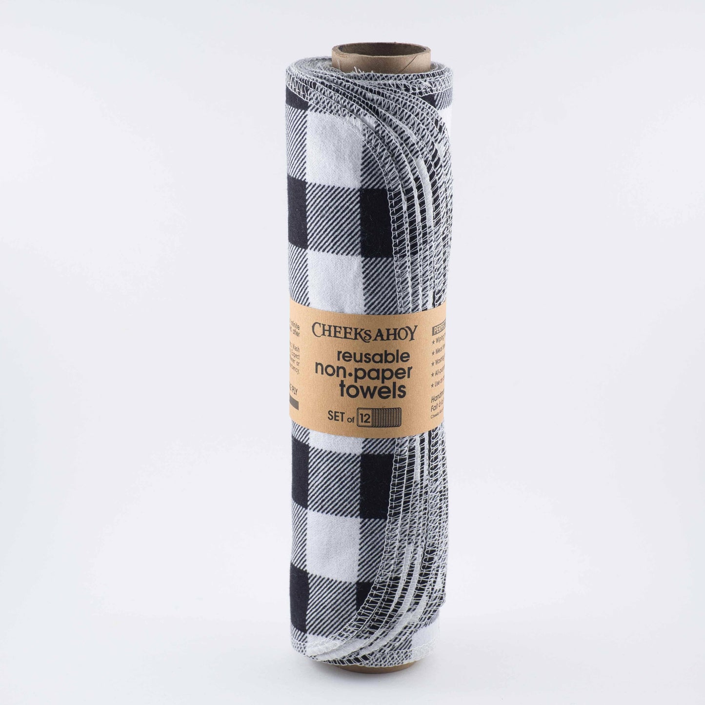 Pre-Rolled Reusable Non•Paper Towels • Plaids