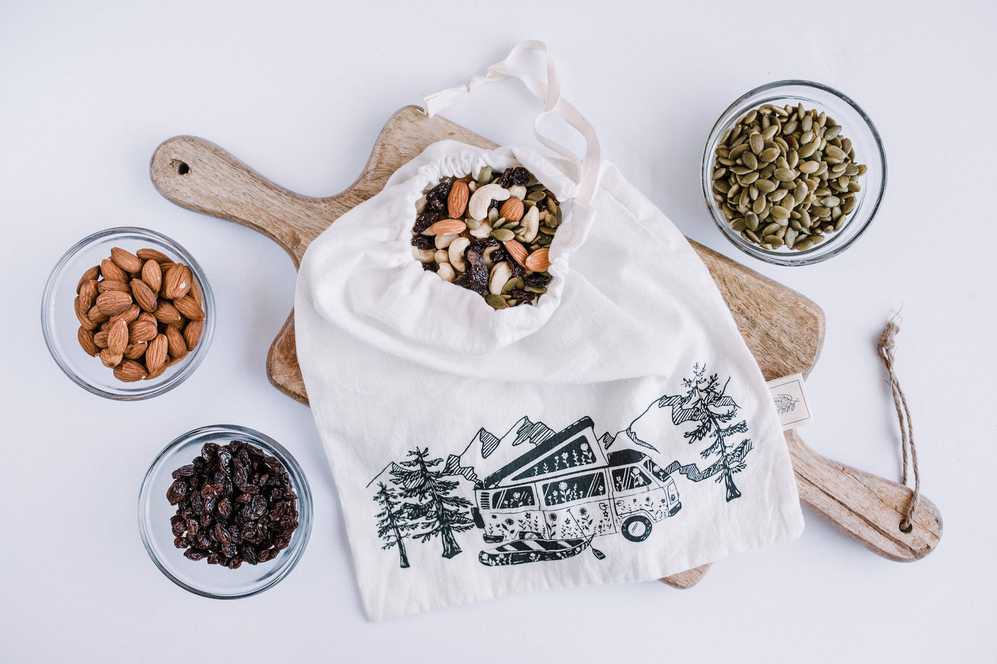 Reusable bag / Reusable Produce bag with Camper van