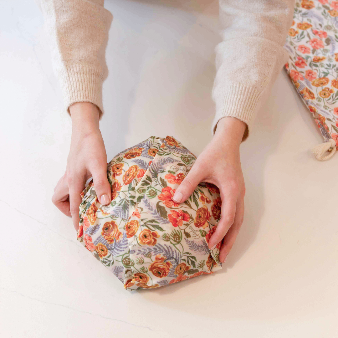 Bread Bag Set: Golden Floral
