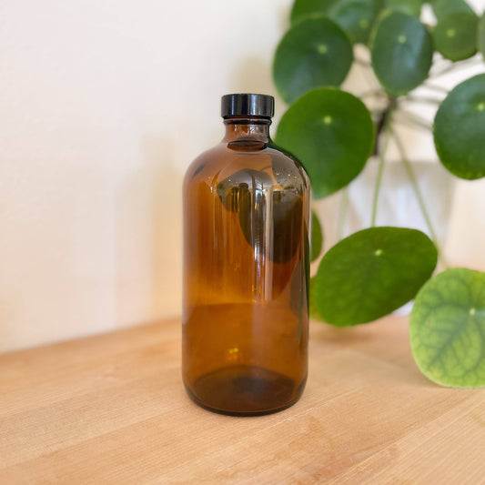 Glass Bottle Plain Cap - 16 oz