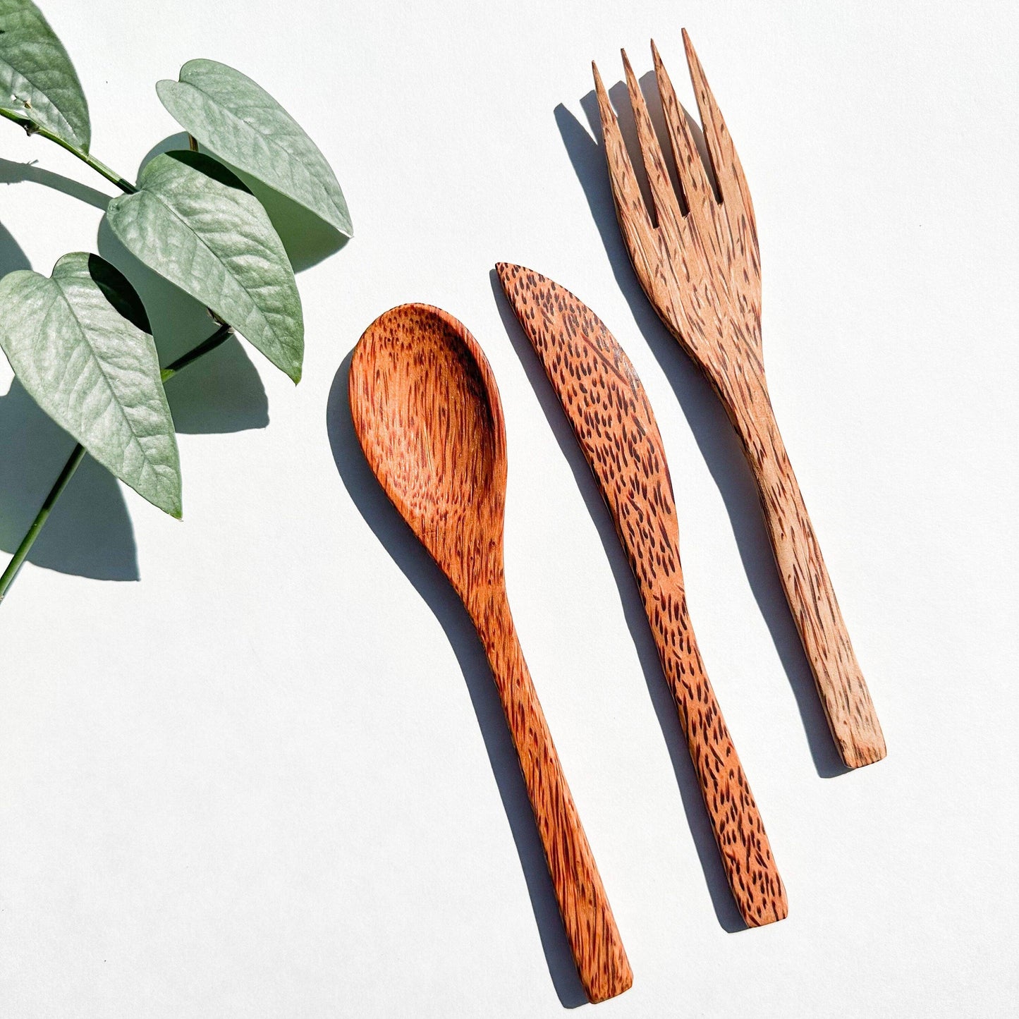 Reusable Natural Coconut Cutlery set - Plastic Free