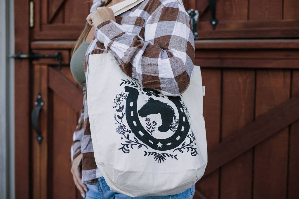 Canvas Tote Bag / Horseshoe / Reusable Bag