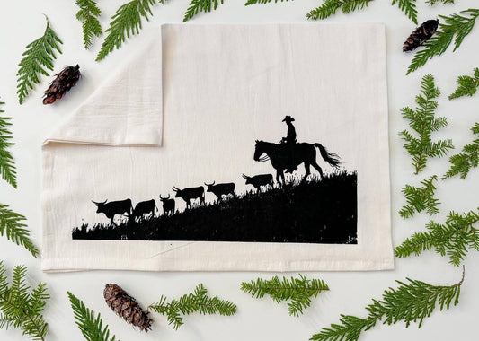 Tea Towel / Cattle Drive / Kitchen Towel