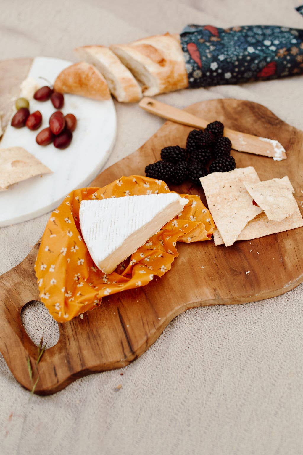 Reusable Beeswax Food Wraps: Golden Floral Set of 3