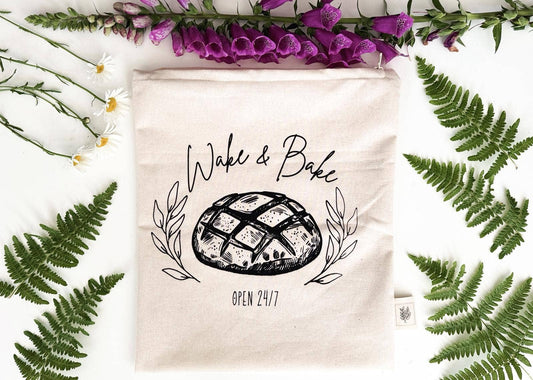 Bread Storage Bag/ Wake & Bake/Lined Bag