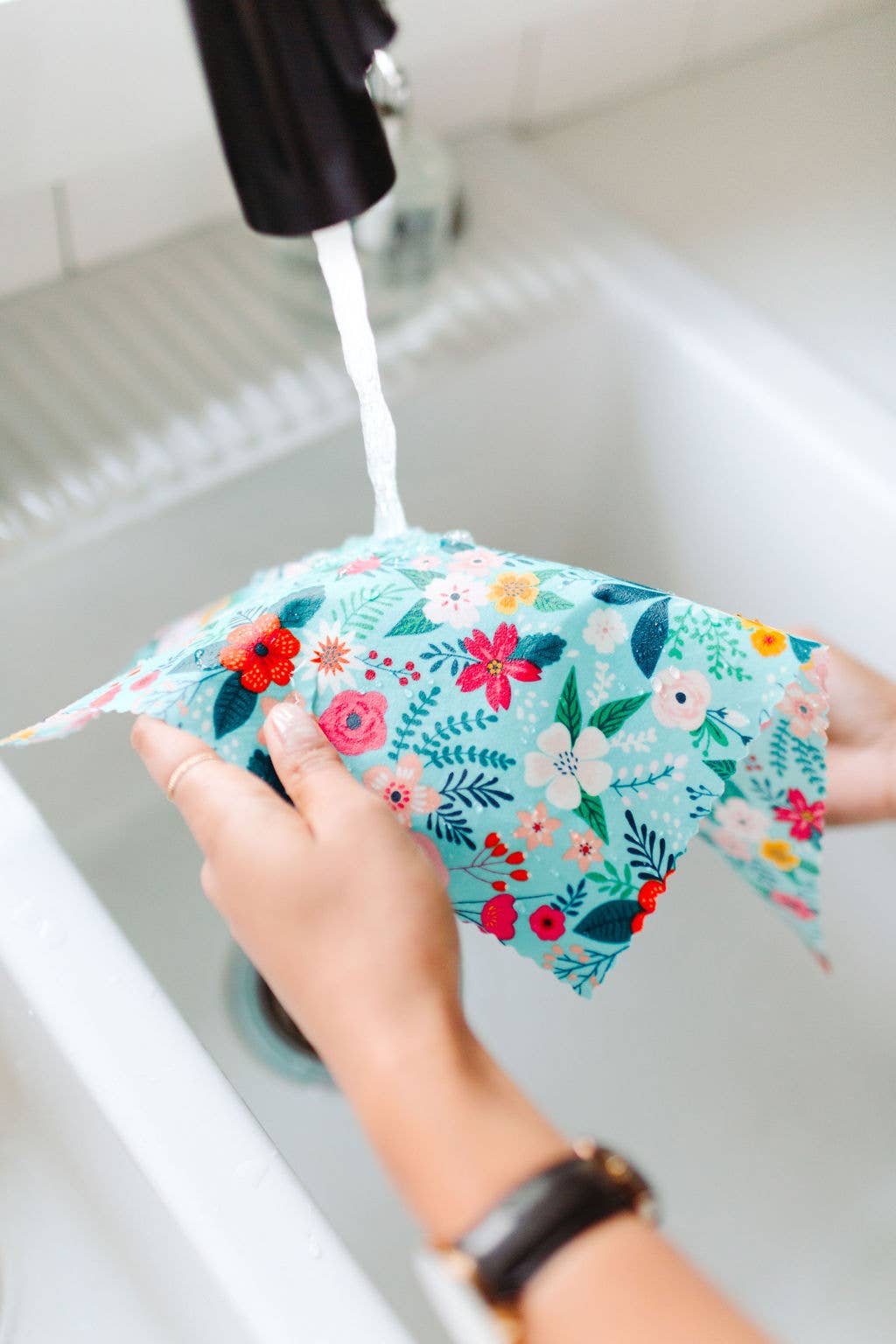 Reusable Beeswax Food Wraps: Spring Floral Set of 3