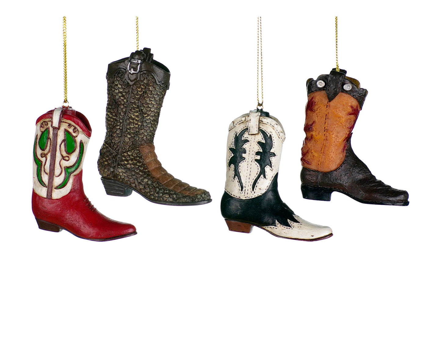 4 assorted 3" Cowboy Boot Ornament