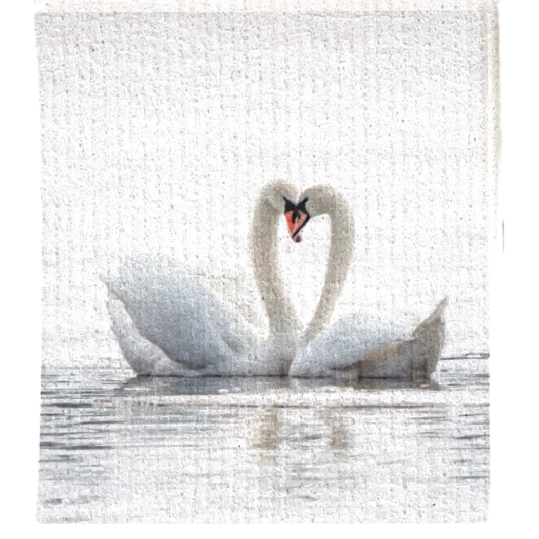 Swedish dishcloth Bird Swans