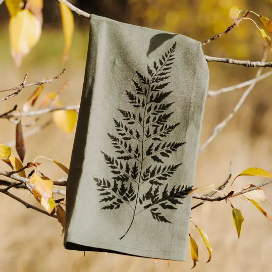 Your Green Kitchen - Tea Towel/Leafy Fern Forest Green/Kitchen Dish Towel