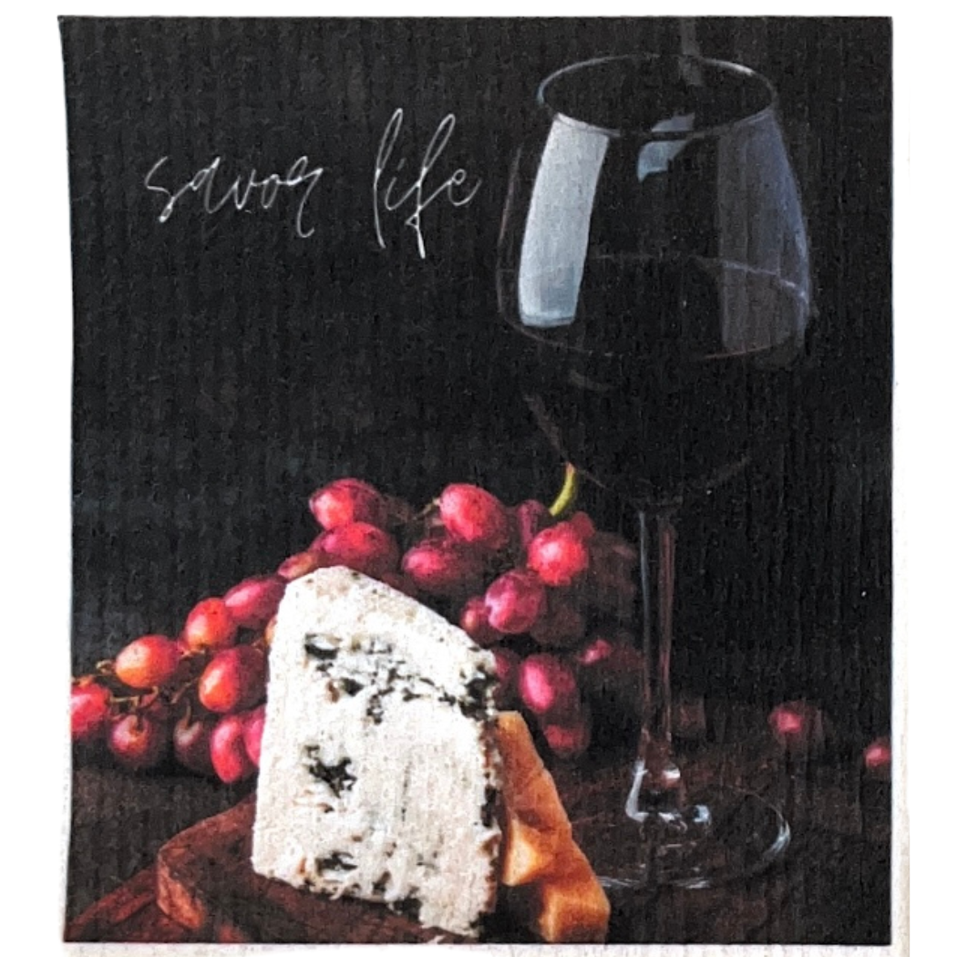 Swedish dishcloth Wine and Cheese