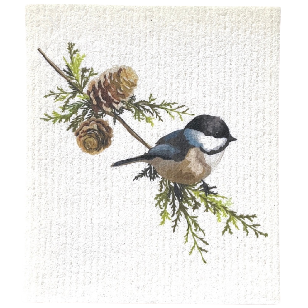 Swedish dishcloth Bird Chickadee