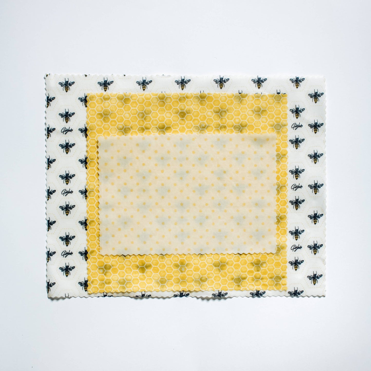 Reusable Beeswax Food Wraps: Honey Bees Set of 3