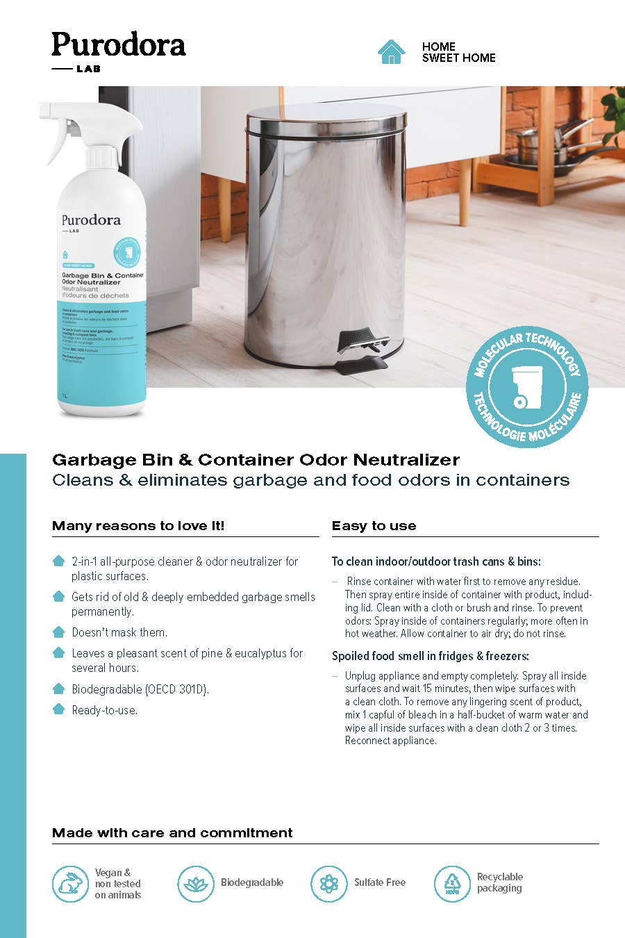 Garbage Bin & Container Cleaner & Odor Neutralizer Refill per 100g