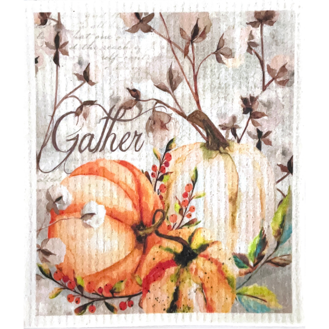 Swedish Dishcloth Pumpkin Autumn Gather