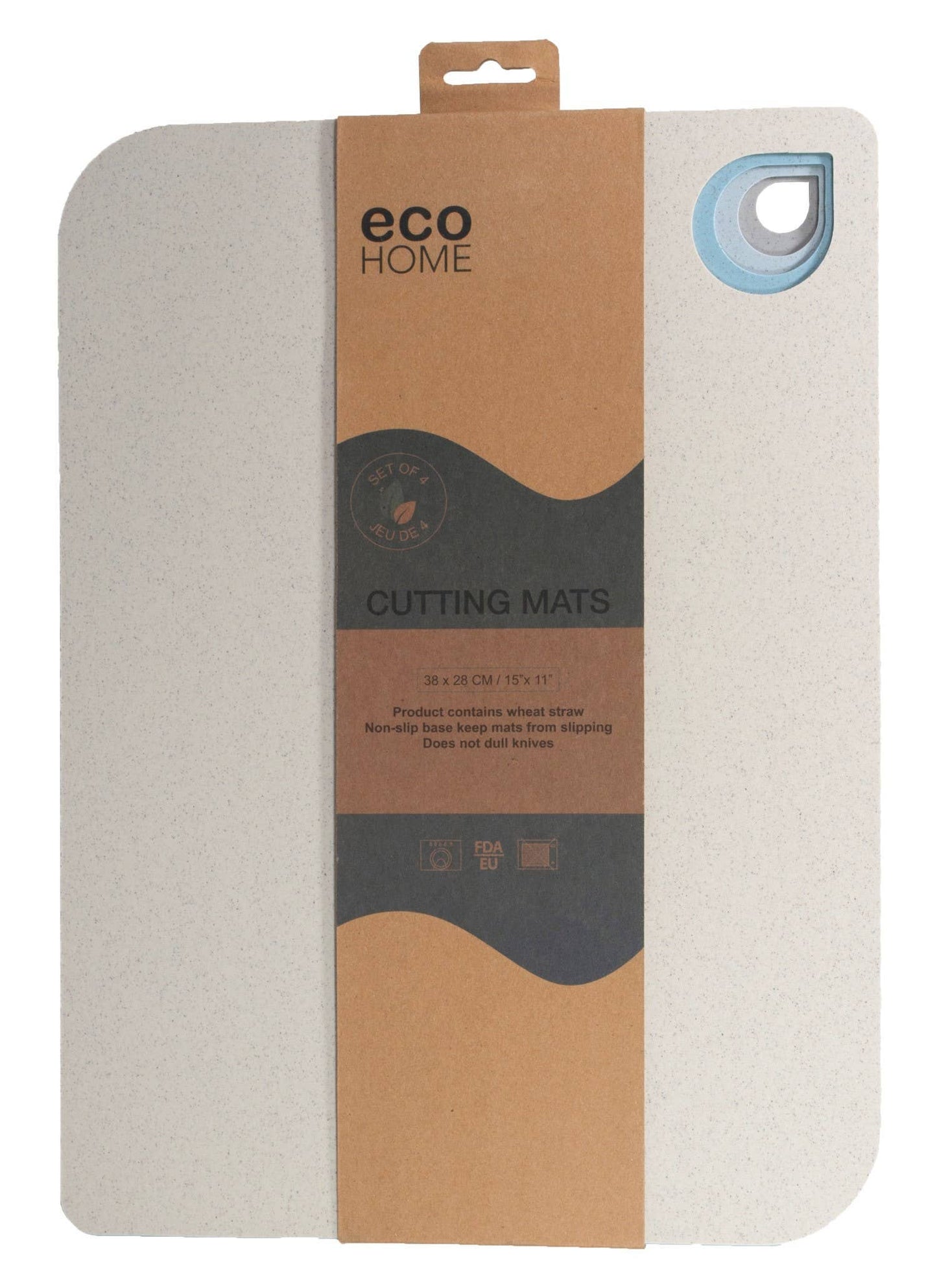 Kitchen Basics Cutting Mat 4PC/ST Wheat Straw 15x11"