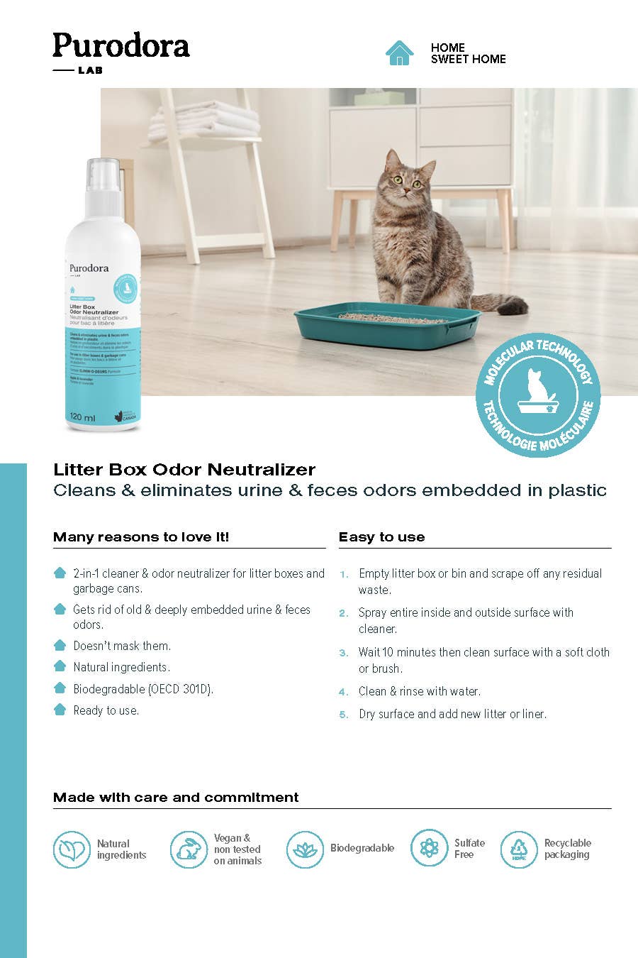 Litter Box Cleaner & Odor Neutralizer Refill per 100g