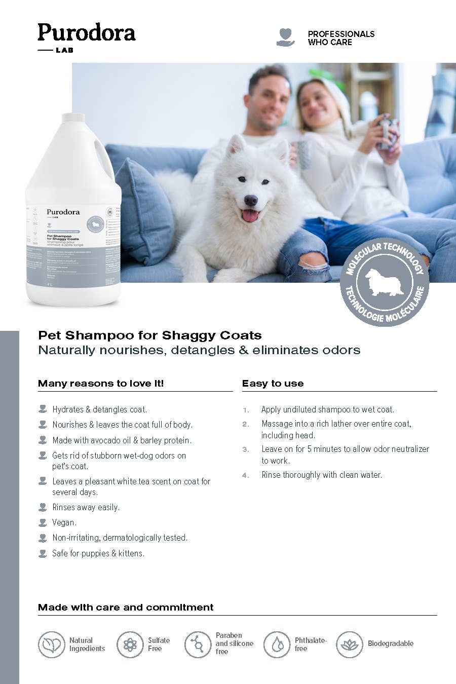 Pet Shampoo for Shaggy Coats Refill per 100g