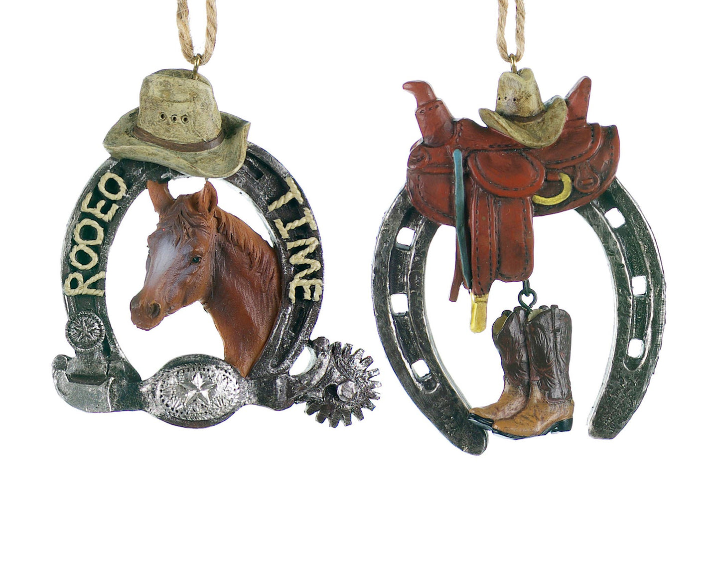 2 Asstd 3.5" Horseshoe w/Decor Ornament