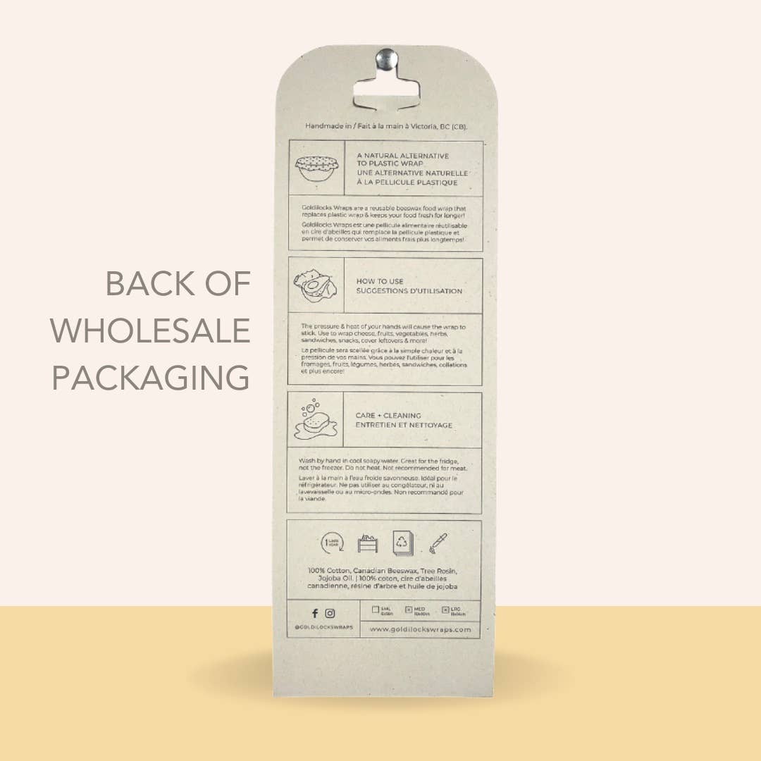 Beeswax Food Wraps: Cool Tones Set of 3