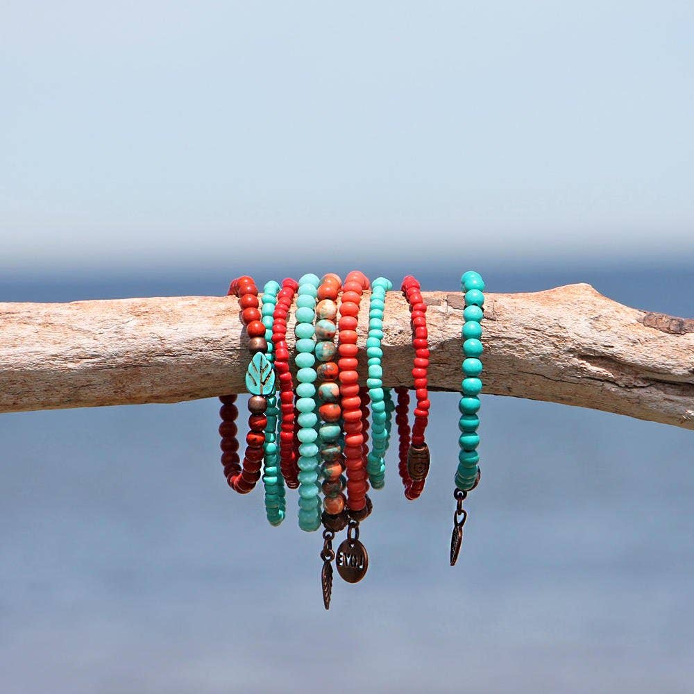 Beaded Bracelets Set in a Southwestern Themed