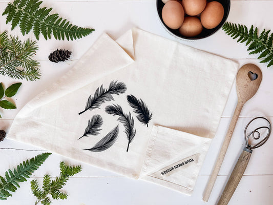 Feather Tea Towel / Tea Towel / Feather decor
