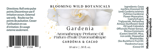 Blooming Wild Botanicals - Gardenia Aromatherapy Perfume Oil | Authentic Gardenia