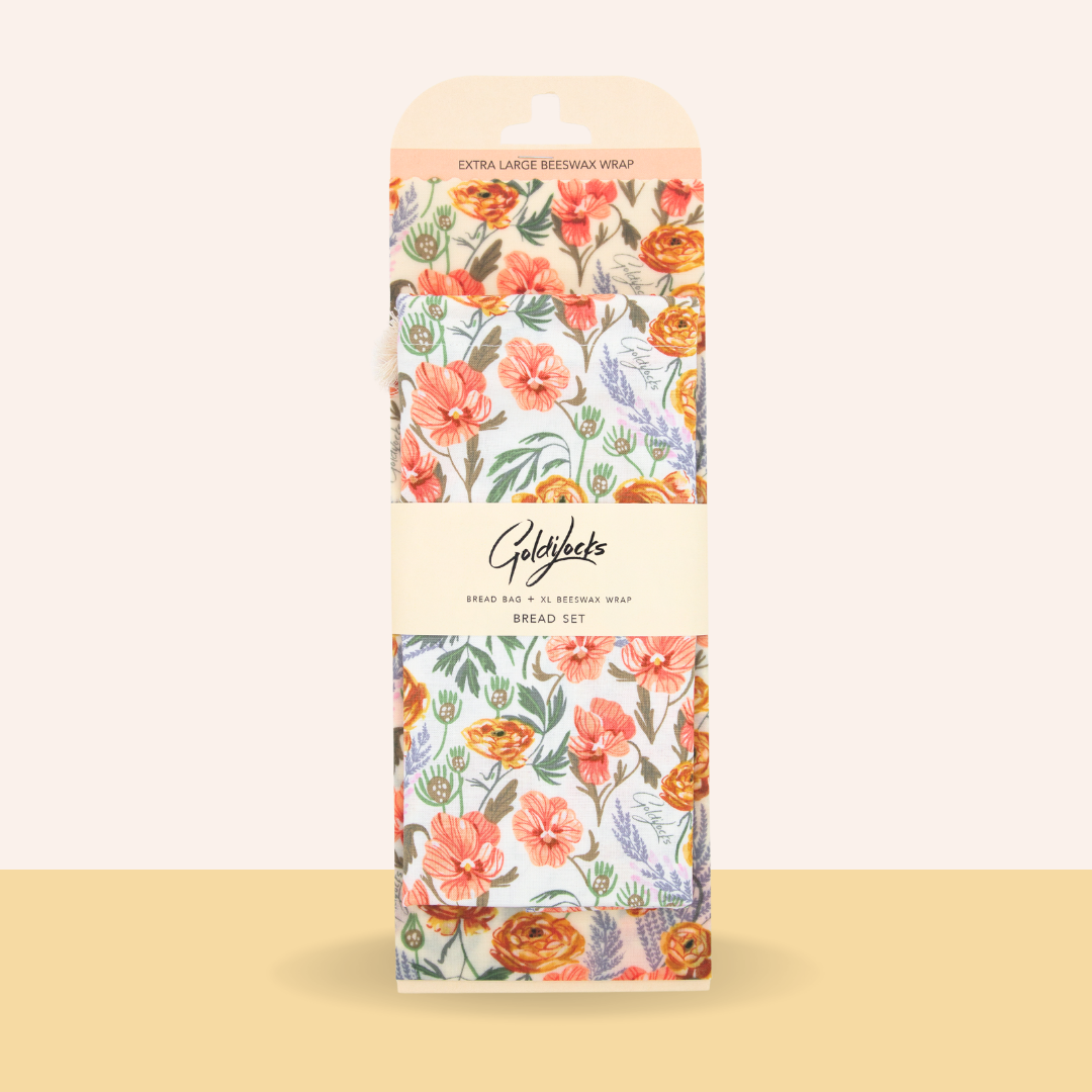 Bread Bag Set: Golden Floral