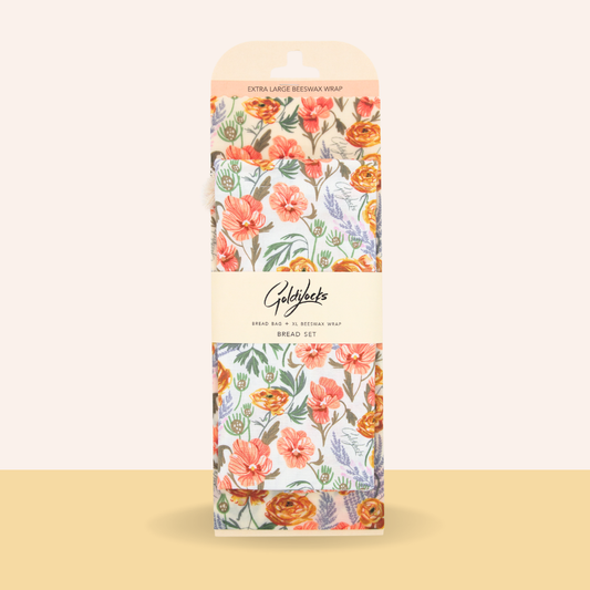 Bread Bag Set: Golden Floral