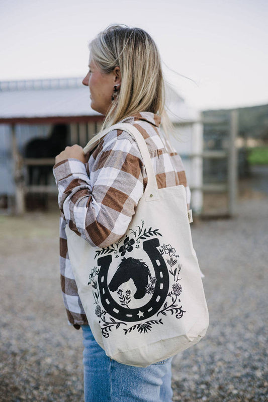 Canvas Tote Bag / Horseshoe / Reusable Bag