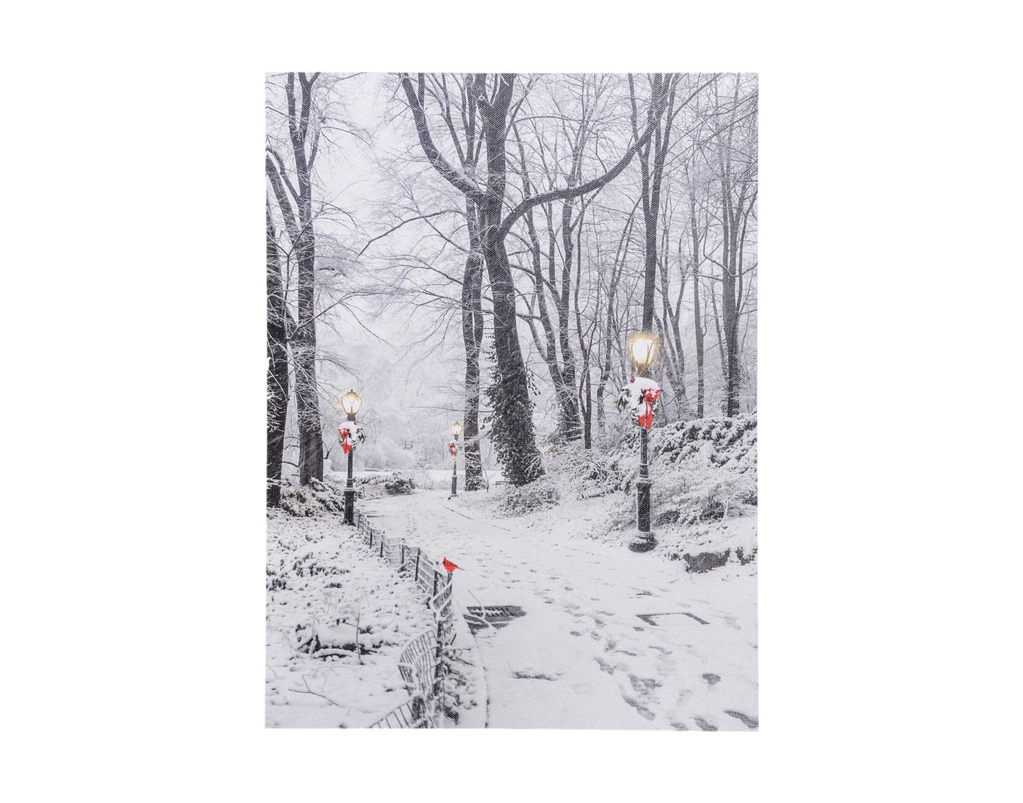 12x16" Canvas w/Winter Path Scene & LED Lights