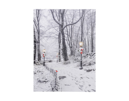 12x16" Canvas w/Winter Path Scene & LED Lights