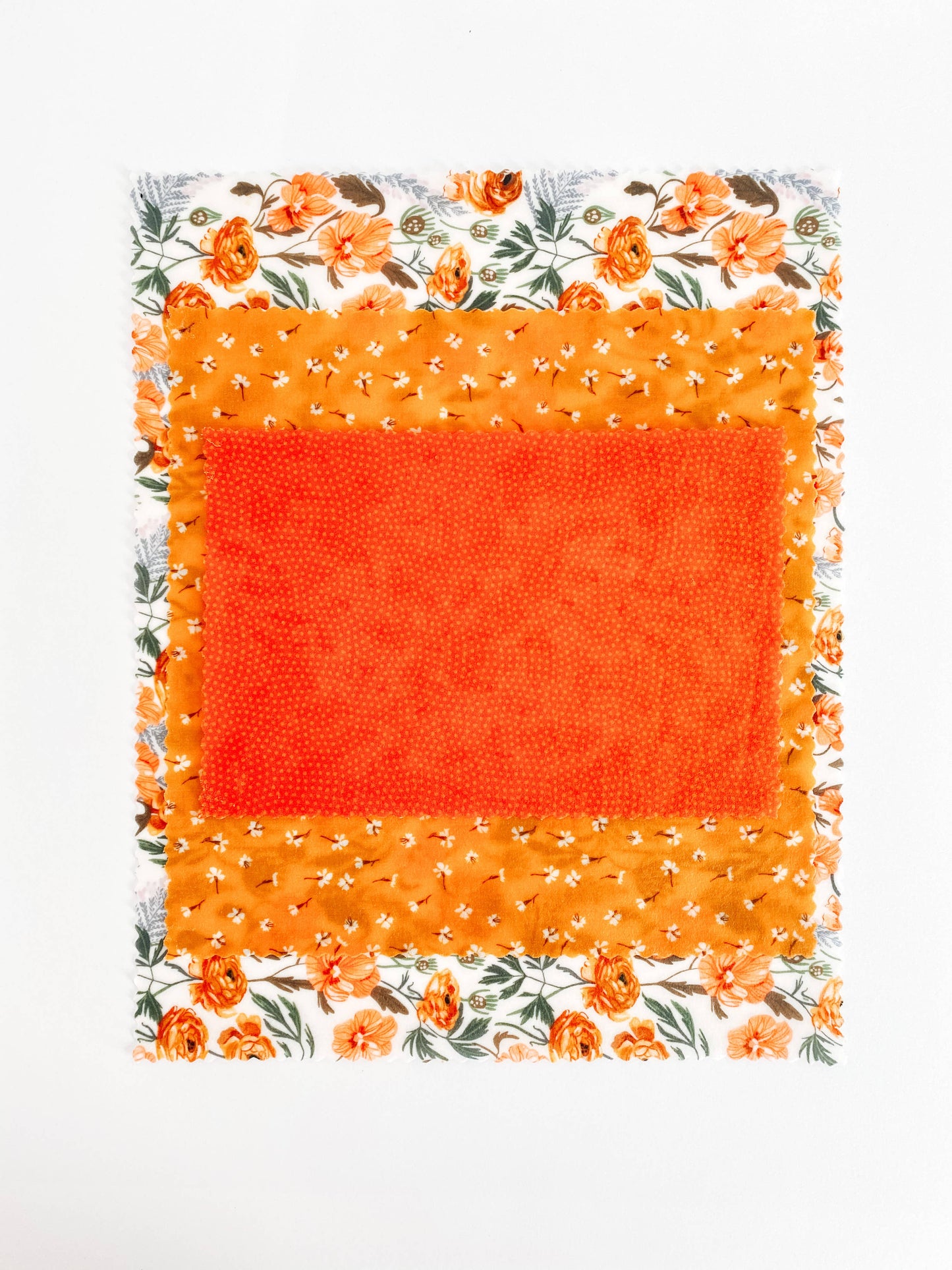 Reusable Beeswax Food Wraps: Golden Floral Set of 3