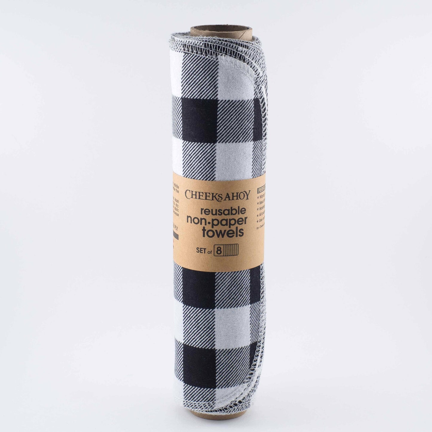 Pre-Rolled Reusable Non•Paper Towels • Plaids