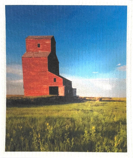 Swedish dishcloth Prairie Grain Elevator Landscape