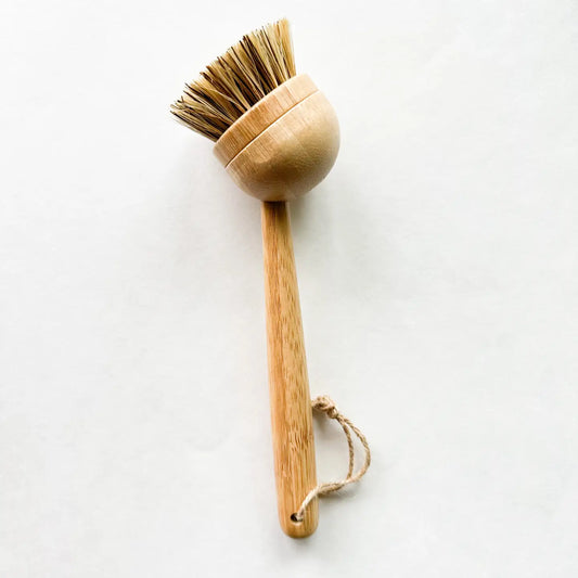 Natural Bamboo Palm Dish Brush with Replaceable Head
