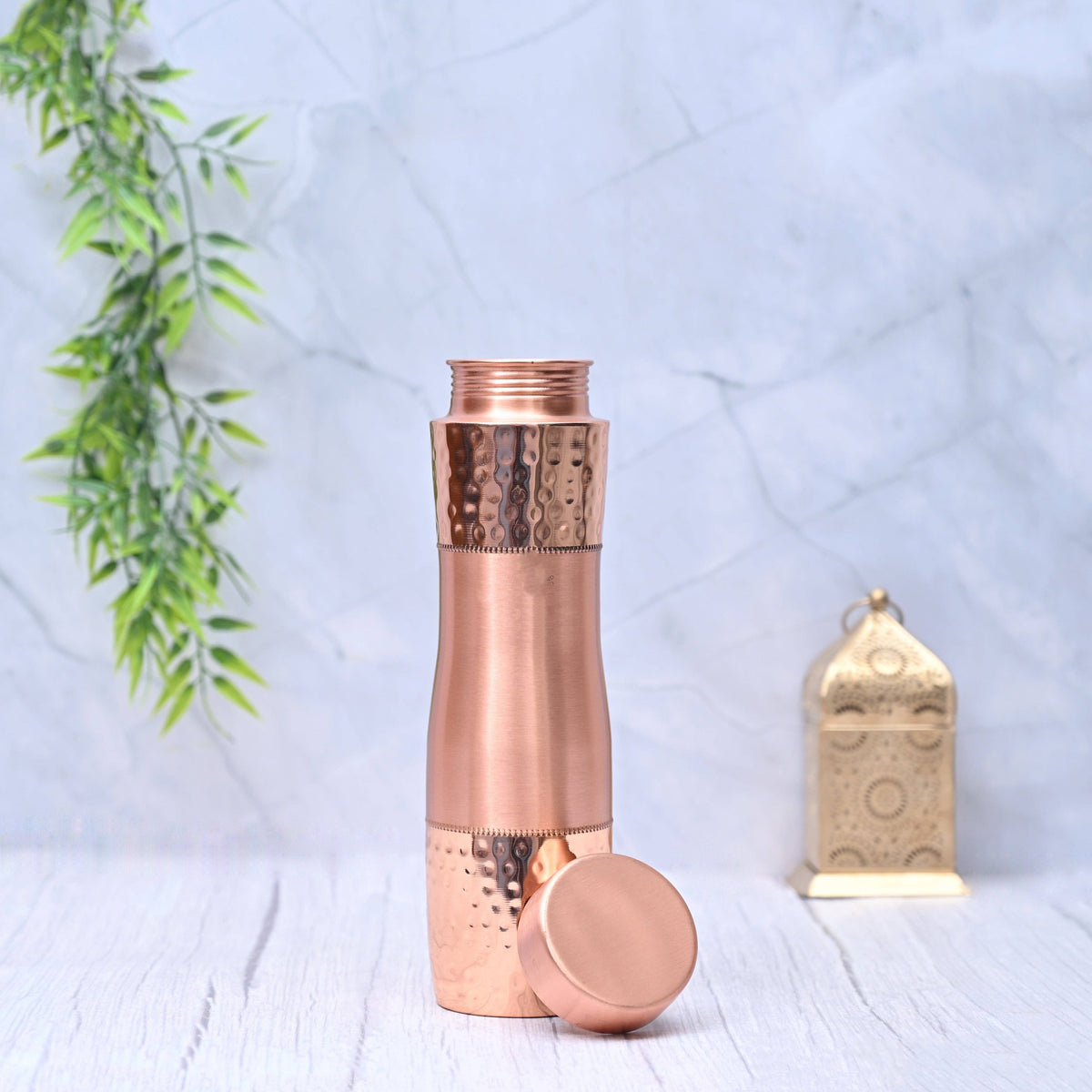 Sama - Pure Copper Half Hammered Water Bottle