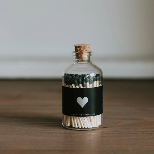 Matchstick Boutique - Black Heart Safety Match Apothecary Jar