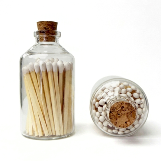 White Tipped Safety Matches in Apothecary Jar - No Label