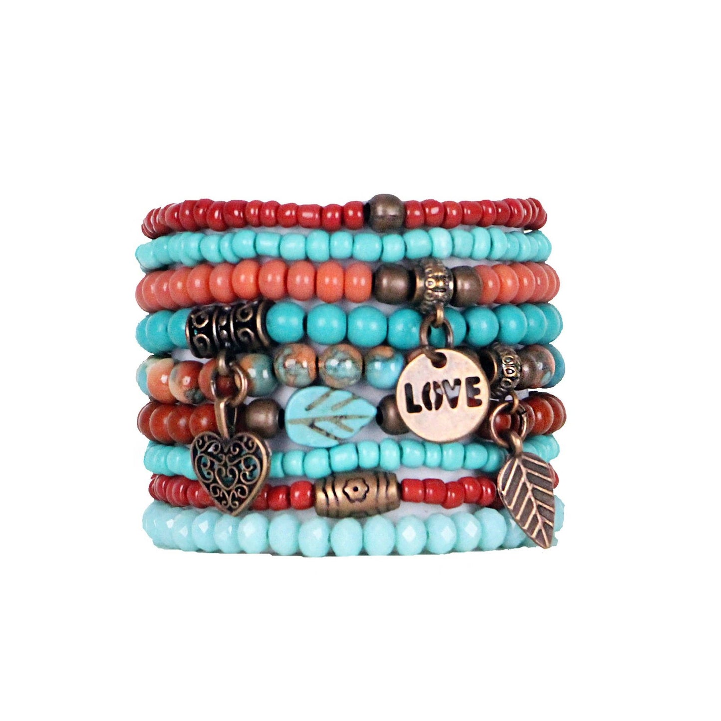 Beaded Bracelets Set in a Southwestern Themed