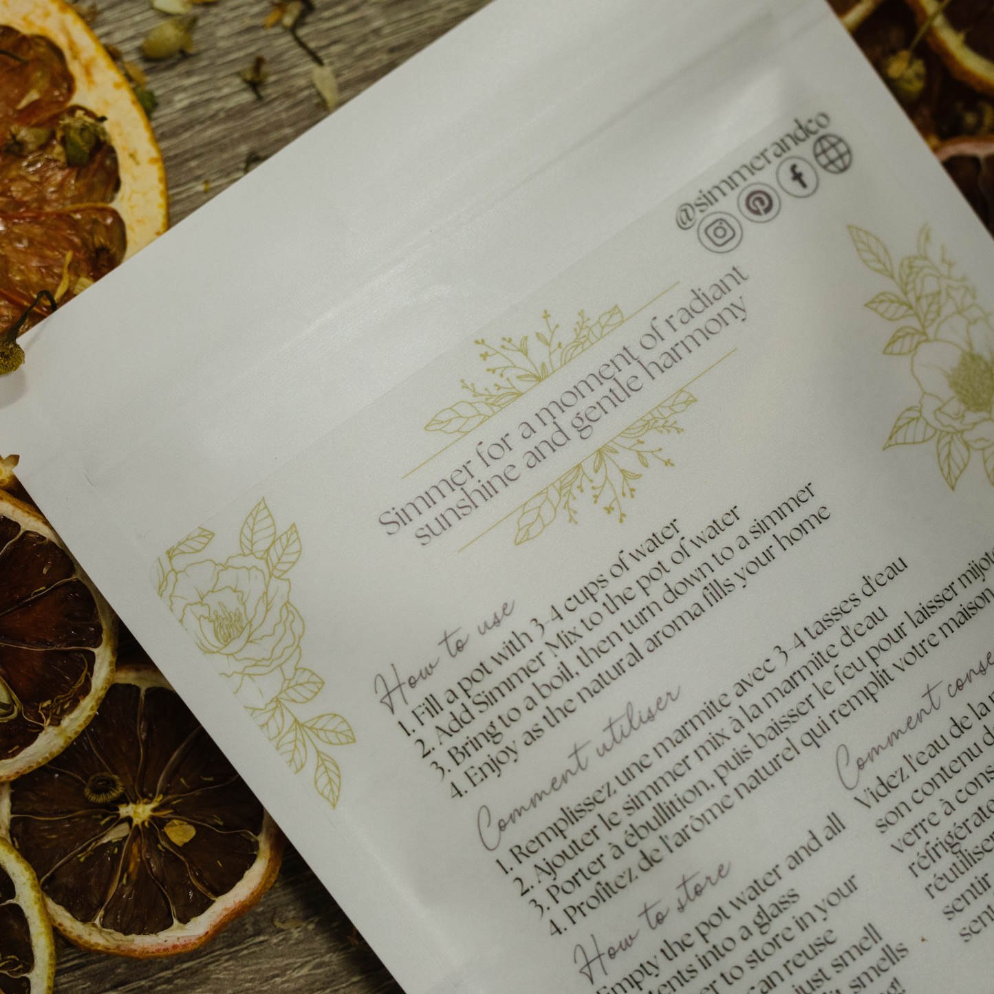 Be Golden Simmer Pot Mix, Natural Citrus Chamomile Aroma