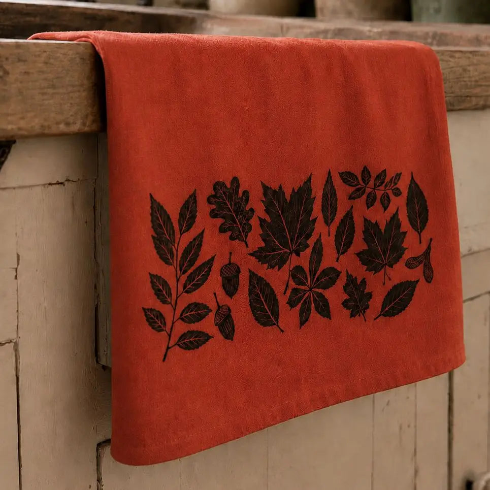 Your Green Kitchen - Tea Towel/Autumn Leaves/Burnt Orange/Kitchen Towel