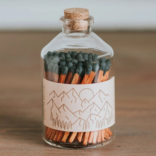 Matchstick Boutique - Earthy Mountains Safety Matches Apothecary Jar