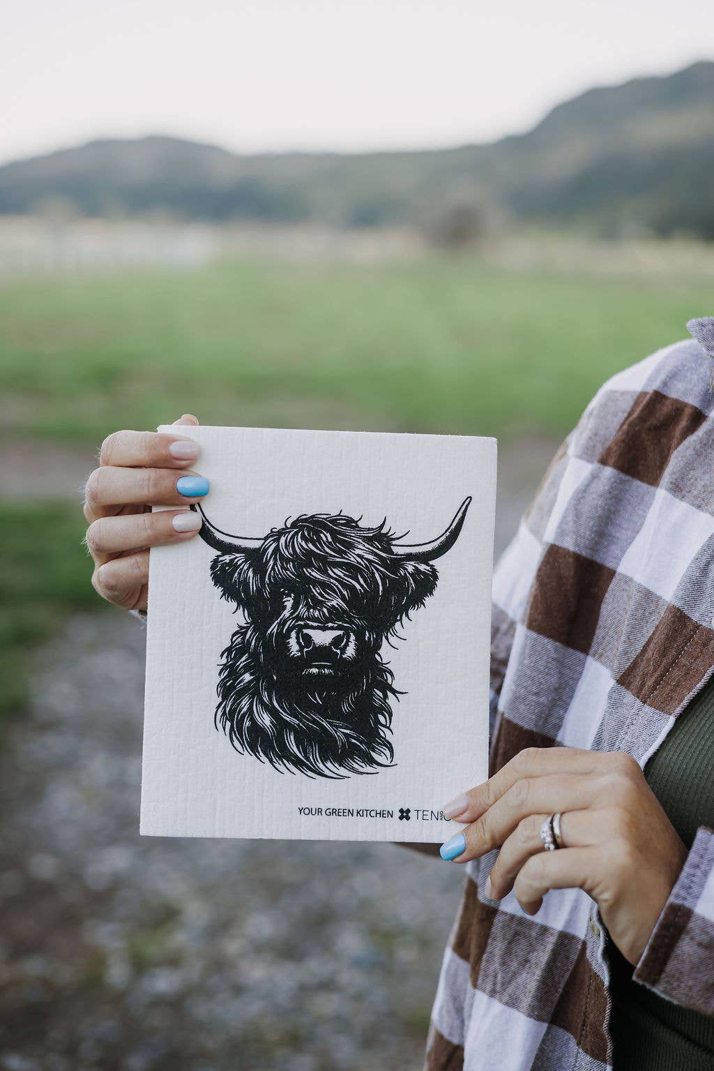 Sponge Cloth / Highland Cow / Reusable Cloth