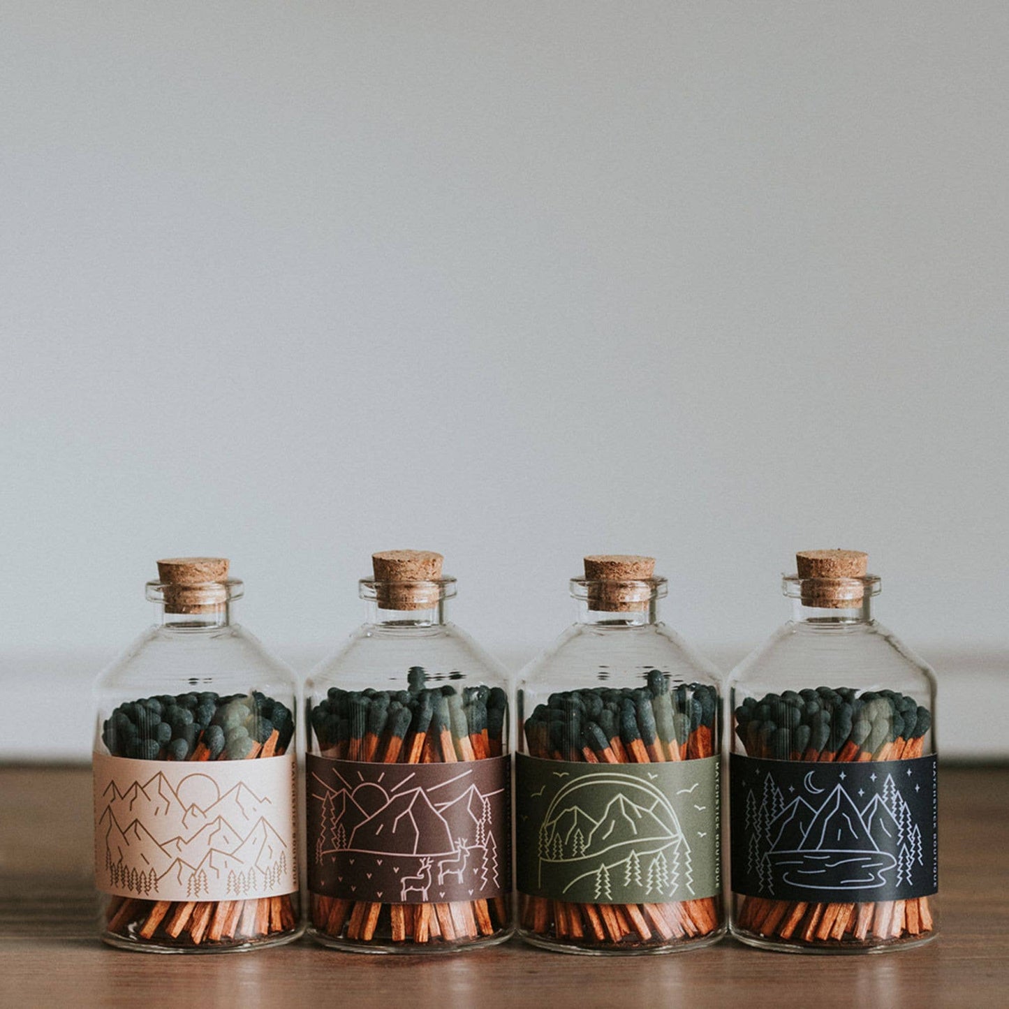 Evergreen Mountains Safety Matches Apothecary Jar - Gift