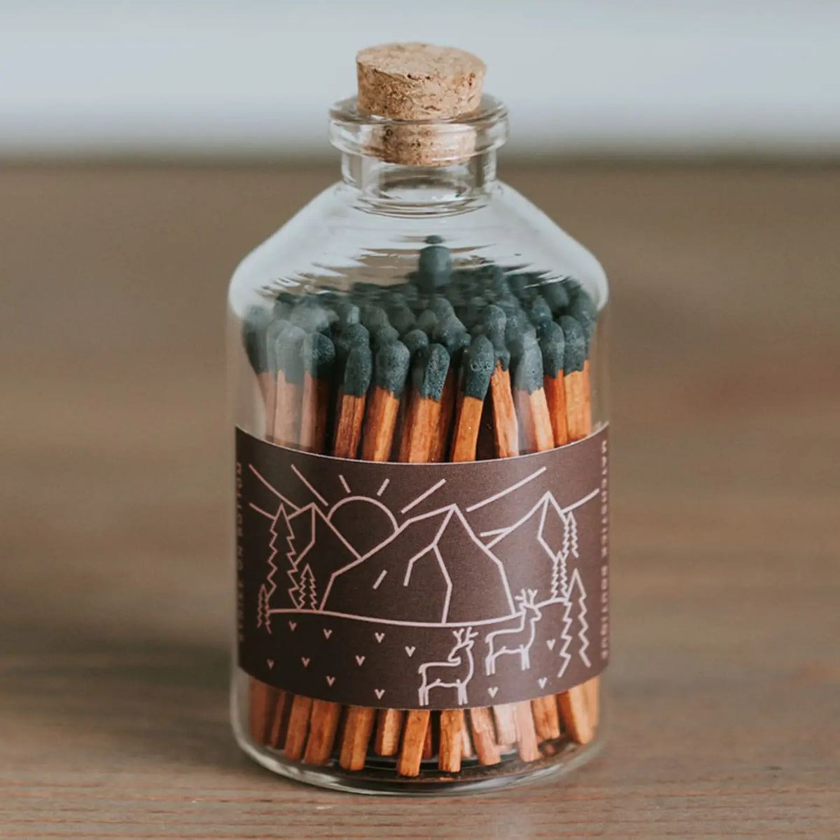 Matchstick Boutique - Burgundy Mountains Safety Matches Apothecary Jar
