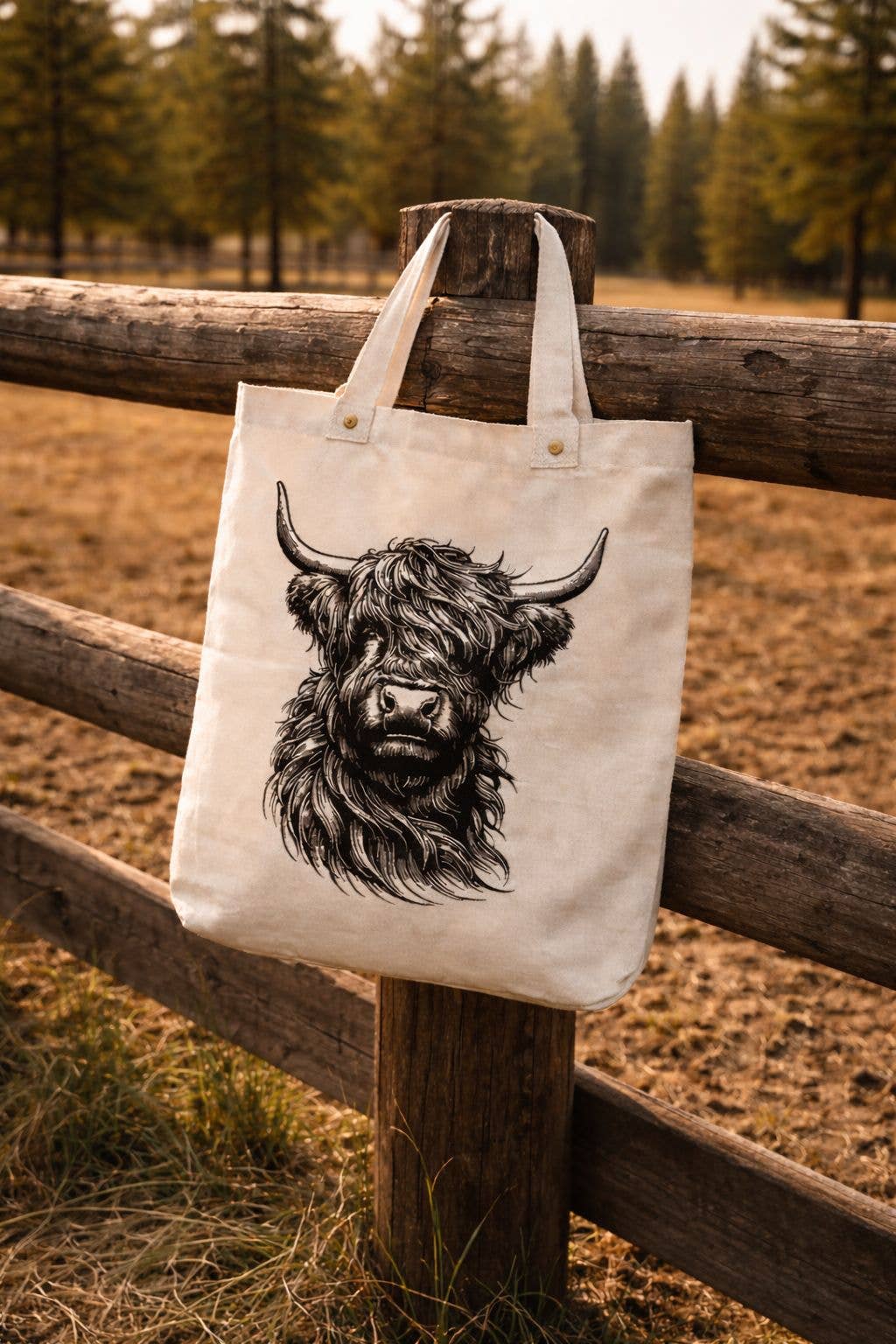 Canvas Tote Bag/Highland Cow/Shopping Bag